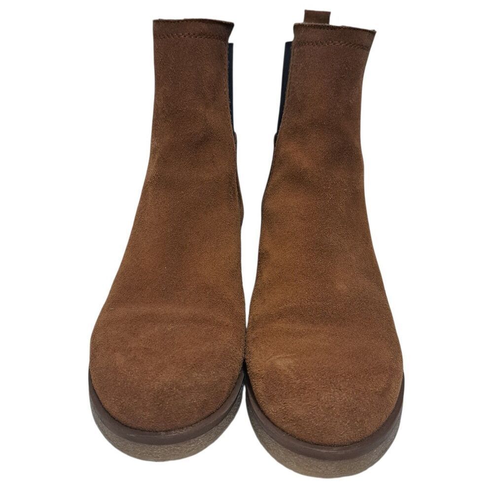 Avellini Chelsea Western Leather Suede Slip On Chic Boots Size 9.5 Cognac Brown - Picture 9 of 12